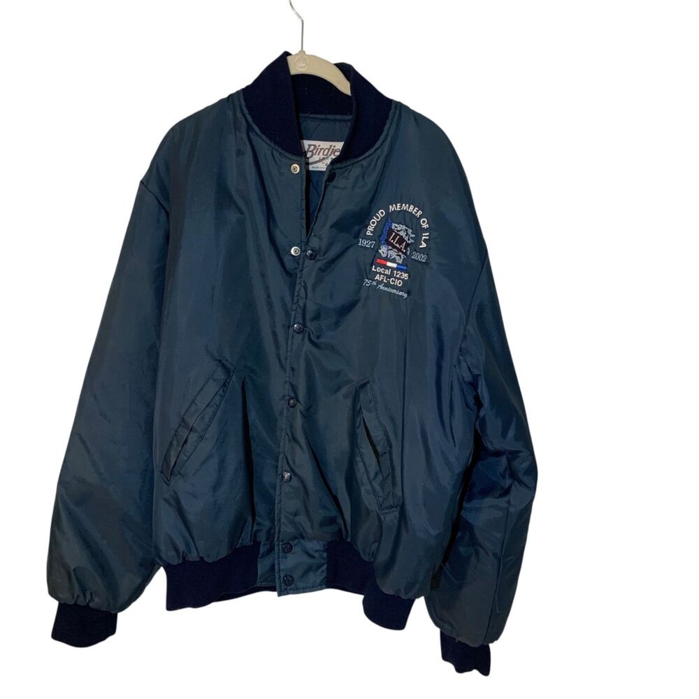 Vintage Birdie Bomber Jacket M 75th Anniversary ILA Local 1235 AFL-CIO USA